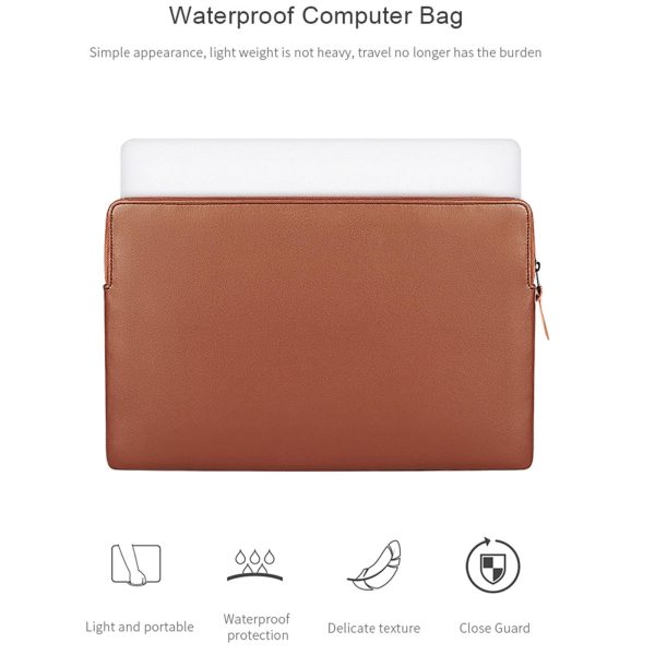 13.3 Inch Thin and Light Laptop Liner Bag with Pu Material - Armygreen - Image 4