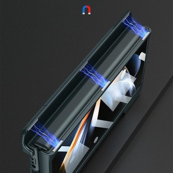 Foldable Phone Case with Magnetic Closure and Pen Slot for Samsung Galaxy z Fold 4 - Compact and Convenient - Wine Red - Image 6