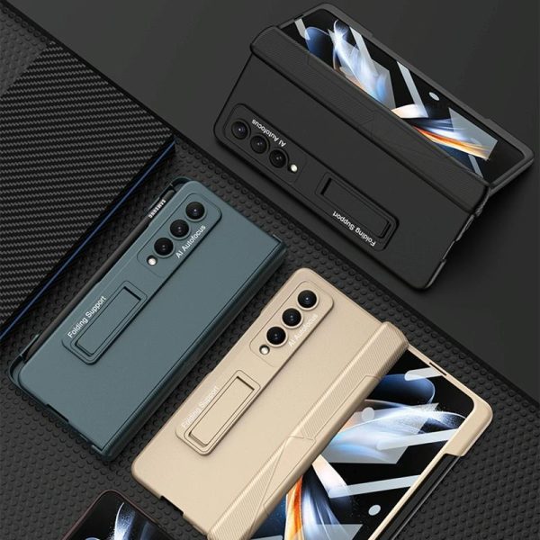Foldable Phone Case with Magnetic Closure and Pen Slot for Samsung Galaxy z Fold 4 - Compact and Convenient - Wine Red - Image 7