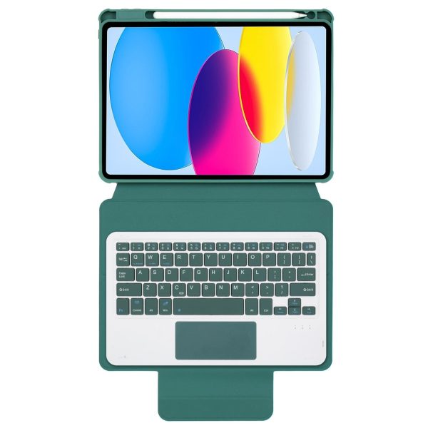360 Rotation Bluetooth Keyboard Leather Case For Ipad 10.9 2022 - Transparent Acrylic With Touch Control - Blue - Image 12