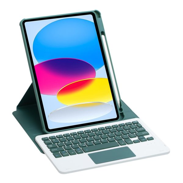 360 Rotation Bluetooth Keyboard Leather Case For Ipad 10.9 2022 - Transparent Acrylic With Touch Control - Blue - Image 13