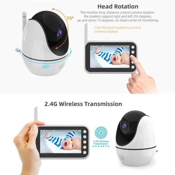 4.5 Video Baby Monitor With Two-Way Voice Temperature Display And Music Player - Image 4