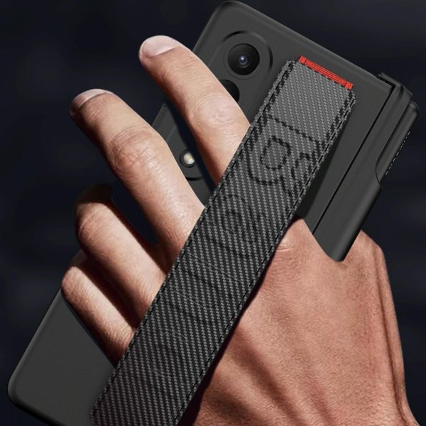 Samsung Galaxy z Fold 4 Shockproof Magnetic Fold Case with Wrist Strap - Black - Image 7