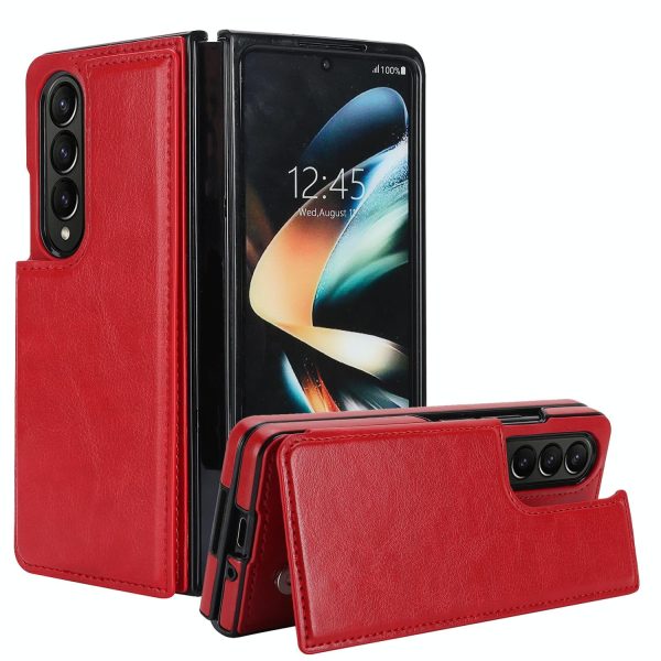 Full Coverage Double Buckle Phone Case for Samsung Galaxy z Fold 4 - Rose Gold - Image 2