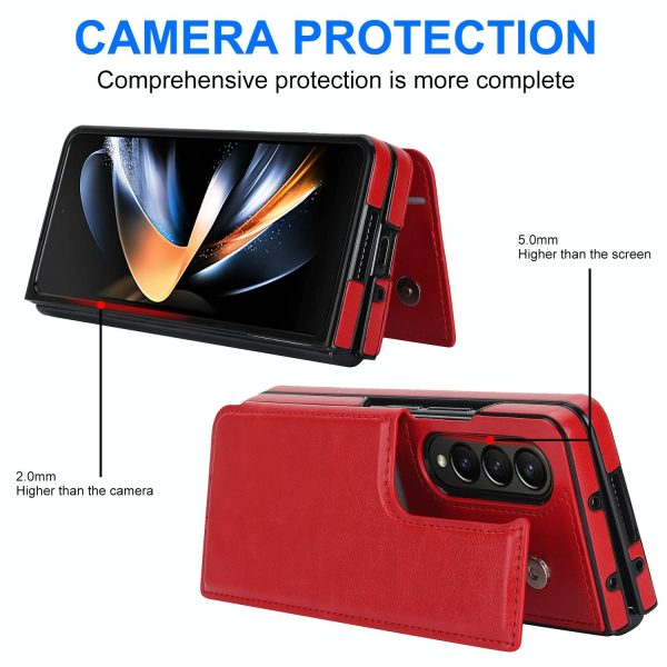 Full Coverage Double Buckle Phone Case for Samsung Galaxy z Fold 4 - Rose Gold - Image 8