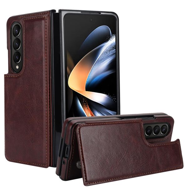 Full Coverage Double Buckle Phone Case for Samsung Galaxy z Fold 4 - Rose Gold - Image 9