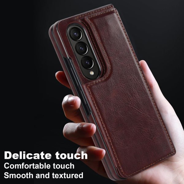Full Coverage Double Buckle Phone Case for Samsung Galaxy z Fold 4 - Rose Gold - Image 12