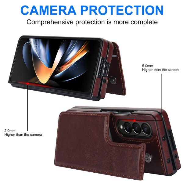 Full Coverage Double Buckle Phone Case for Samsung Galaxy z Fold 4 - Rose Gold - Image 15