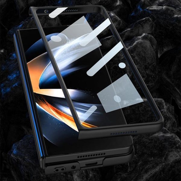 Foldable Leather Case with Stand for Samsung Galaxy z Fold 4 - Ultra Thin - Carbon Fiber - Image 5