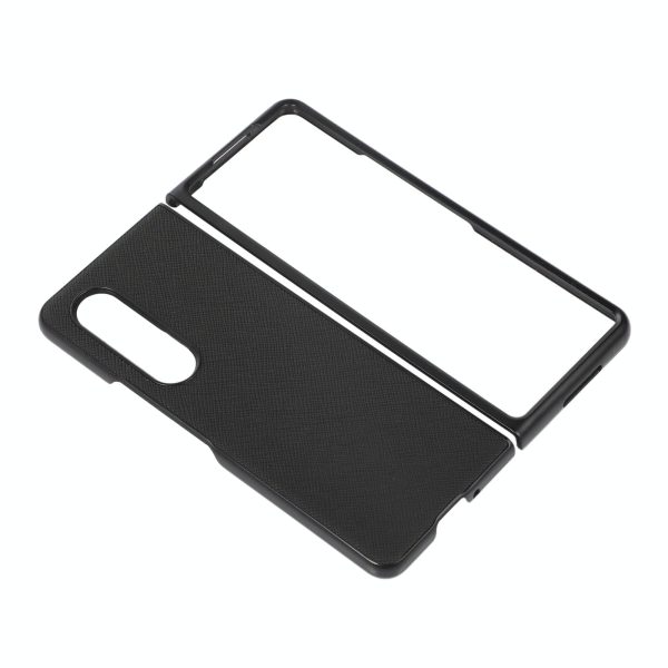 Fold 4 Cross Texture Pu Leather Case - Blue - Image 3