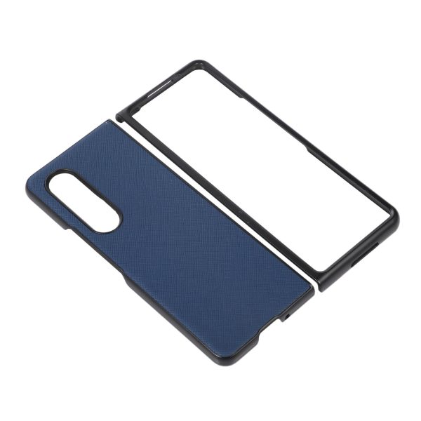 Fold 4 Cross Texture Pu Leather Case - Blue - Image 7