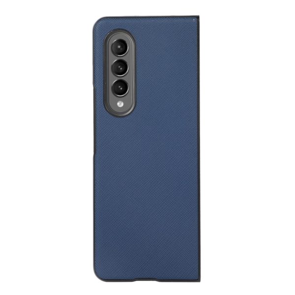 Fold 4 Cross Texture Pu Leather Case - Blue - Image 8