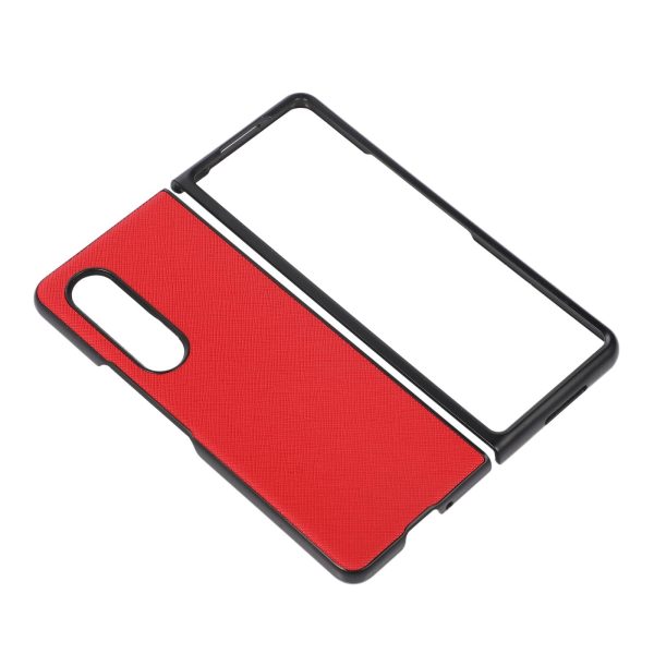 Fold 4 Cross Texture Pu Leather Case - Blue - Image 10