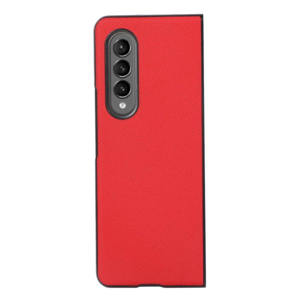 Fold 4 Cross Texture Pu Leather Case - Blue - Image 11
