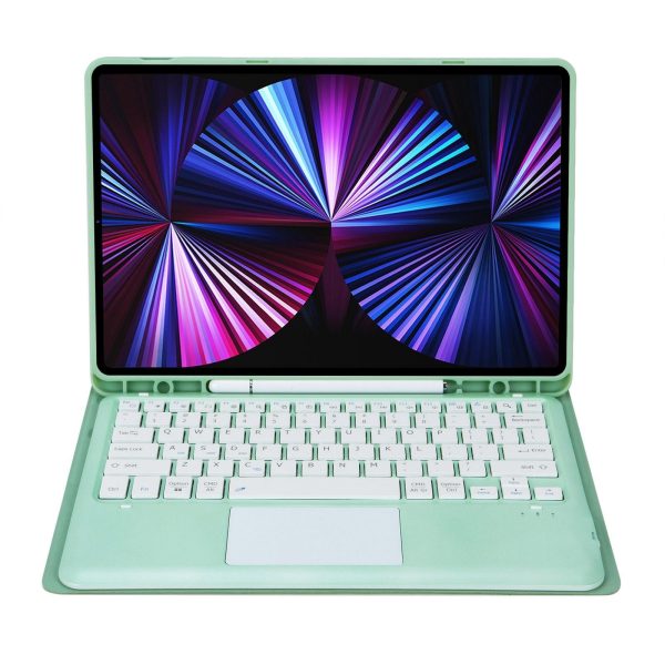 Detachable Bluetooth Keyboard Leather Case For Ipad Pro 12.9 2021 / 2020 / 2018 With Touch Pad - Dark Green - Image 14