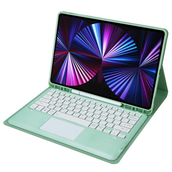 Detachable Bluetooth Keyboard Leather Case For Ipad Pro 12.9 2021 / 2020 / 2018 With Touch Pad - Dark Green - Image 15
