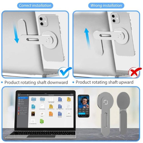 Aluminum Magnetic Phone Stand for Laptop Expansion - Blue - Image 6