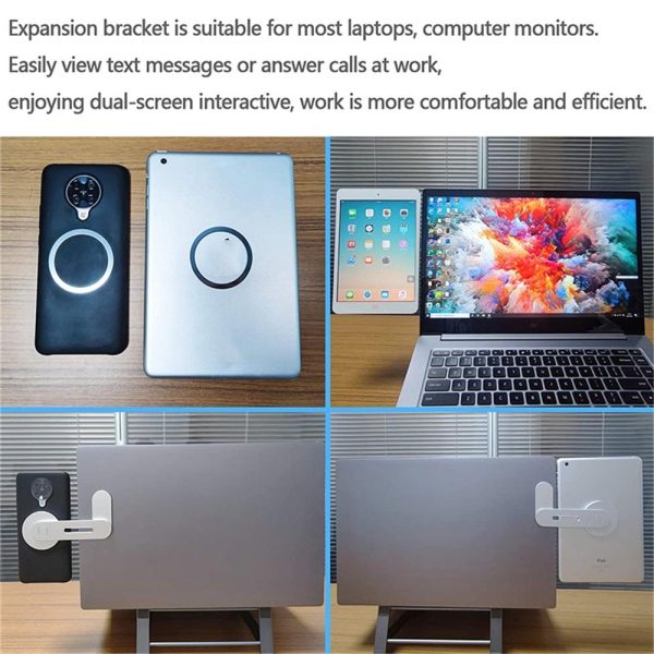 Aluminum Magnetic Phone Stand for Laptop Expansion - Blue - Image 7