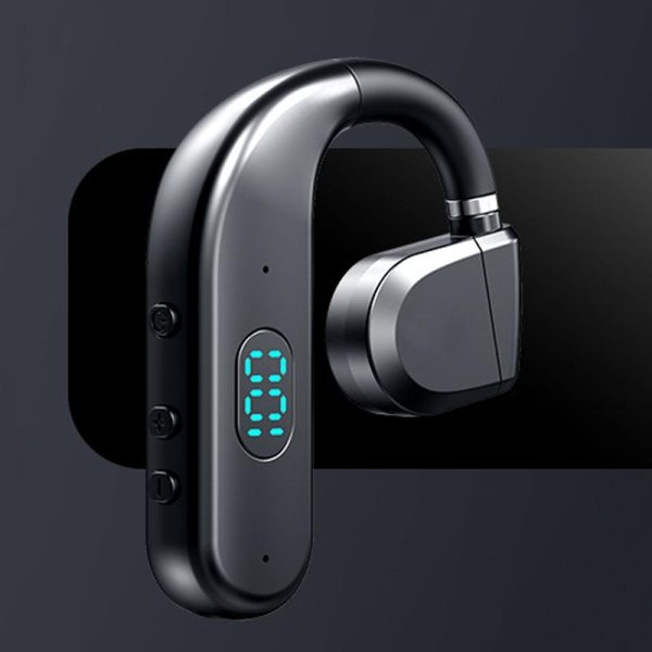 Wireless Bluetooth Headphone with Digital Display - Black - White - Image 2