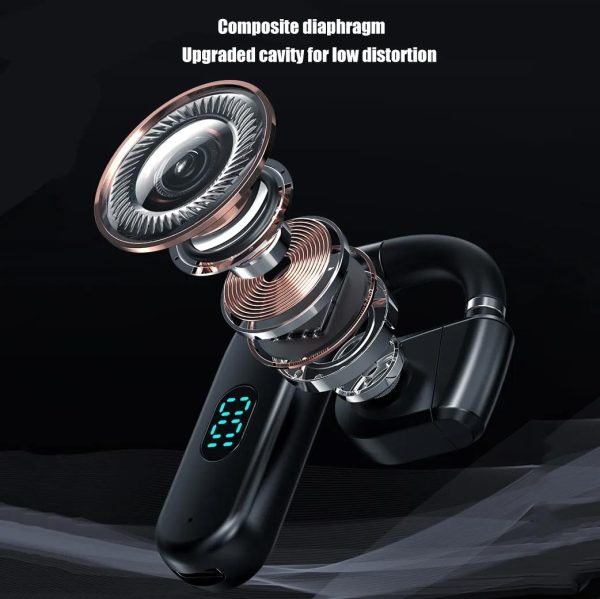 Wireless Bluetooth Headphone with Digital Display - Black - White - Image 7