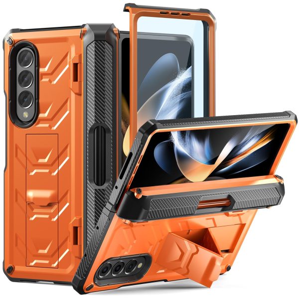 Foldable Shockproof Phone Case for Samsung Galaxy z Fold 4 / 5g - Orange - Image 2