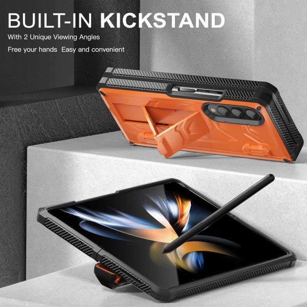 Foldable Shockproof Phone Case for Samsung Galaxy z Fold 4 / 5g - Orange - Image 5