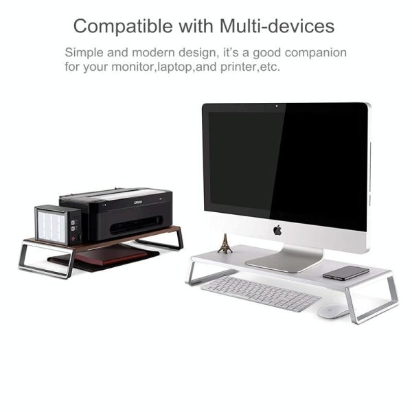 Metal Feet Monitor Stand for Imac Macbook Lcd Printer - Black - Image 5