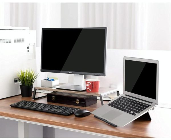 Metal Feet Monitor Stand for Imac Macbook Lcd Printer - Black - Image 7