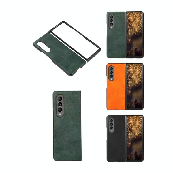 Two Tone Litchi Pu Case for Samsung Galaxy z Fold 4 - Slim & Stylish - Green - Image 7
