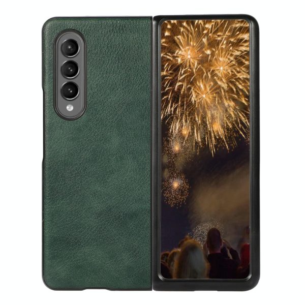 Two Tone Litchi Pu Case for Samsung Galaxy z Fold 4 - Slim & Stylish - Green - Image 12