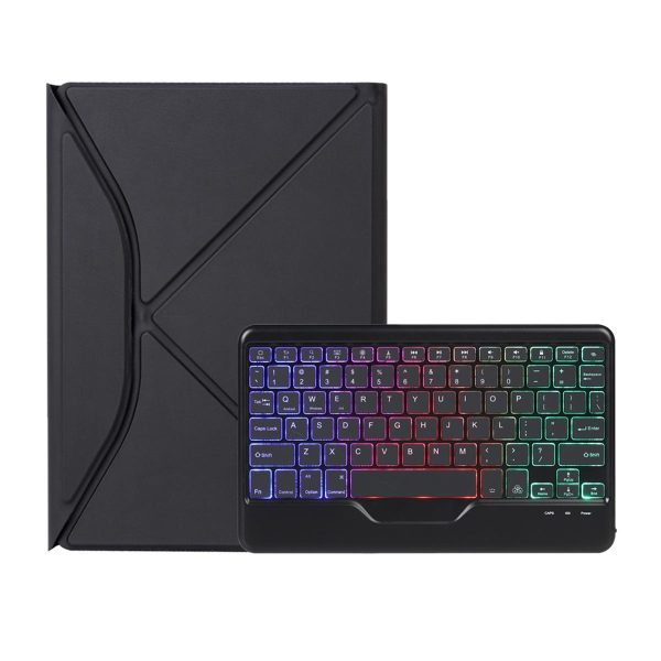 Bluetooth Keyboard Leather Tablet Case With Pen Slot And Backlight - Green - Image 3