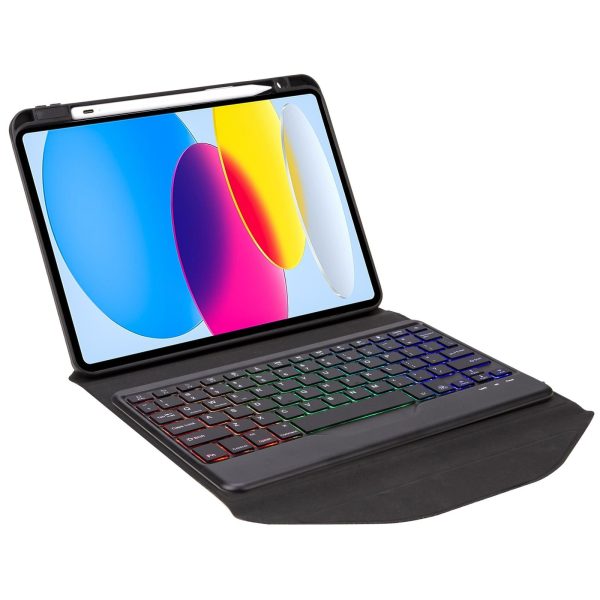 Bluetooth Keyboard Leather Tablet Case With Pen Slot And Backlight - Green - Image 4