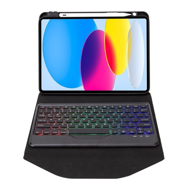 Bluetooth Keyboard Leather Tablet Case With Pen Slot And Backlight - Green - Image 5