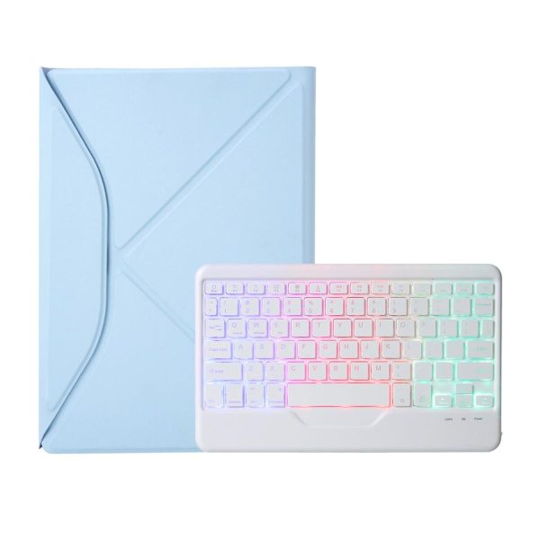 Bluetooth Keyboard Leather Tablet Case With Pen Slot And Backlight - Green - Image 15