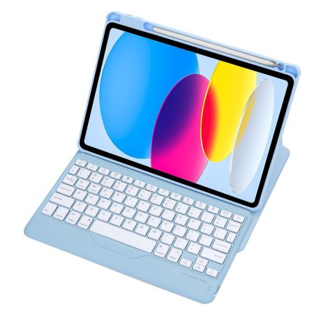 360 Rotation Bluetooth Keyboard Leather Case For Ipad 10.9 2022 - Blue
