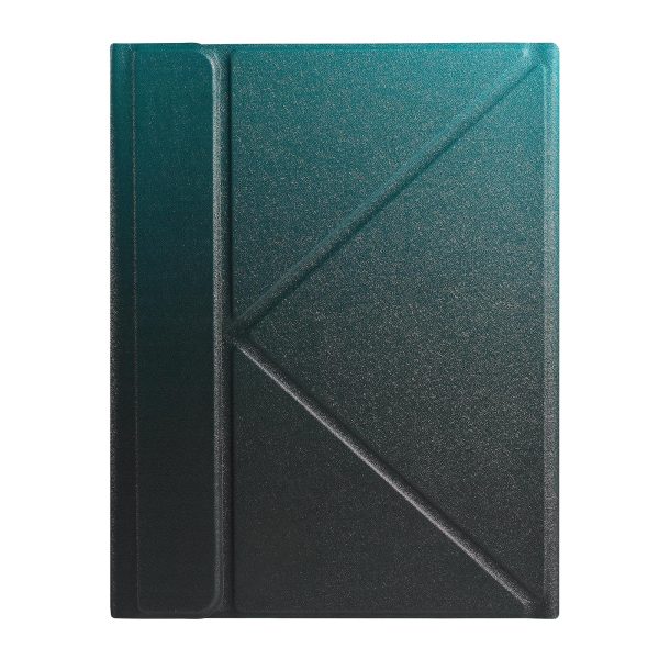 Bluetooth Keyboard Leather Case For Ipad 9.7 With Triangle Holder & Pen Slot - Gradient Dark Green - Image 10