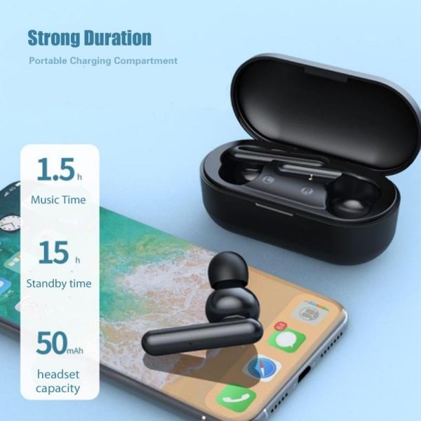 Mini Touch Control Tws Wireless Earphones with Mic & Charger Box - Green - Image 5