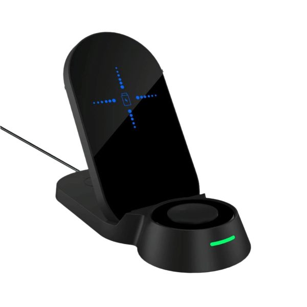 3 In 1 Foldable Wireless Charger For Smart Devices - White - Image 2