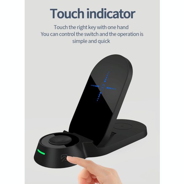 3 In 1 Foldable Wireless Charger For Smart Devices - White - Image 8