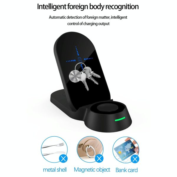 3 In 1 Foldable Wireless Charger For Smart Devices - White - Image 9