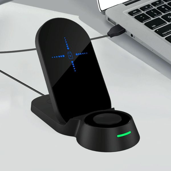 3 In 1 Foldable Wireless Charger For Smart Devices - White - Image 11