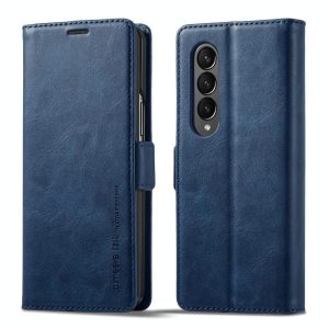 Rfid Leather Phone Case for Samsung Galaxy z Fold 4 / 5g - Secure & Stylish - Blue - Image 1