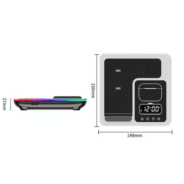 15W 5 In 1 Foldable Wireless Charger Stand - Silver - Image 4
