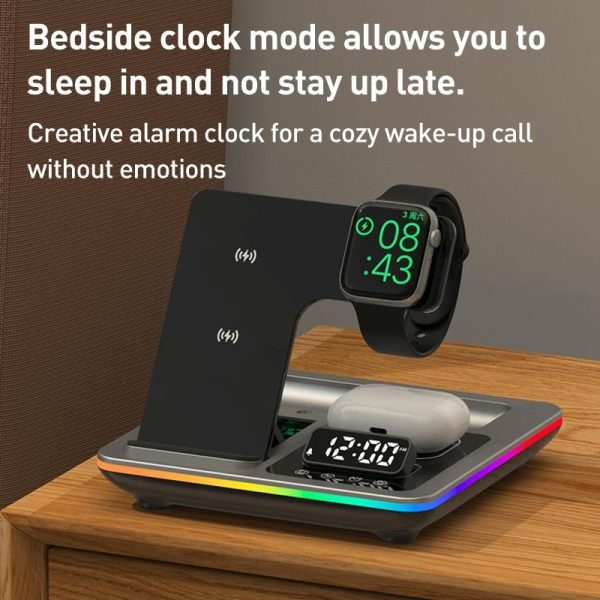 15W 5 In 1 Foldable Wireless Charger Stand - Silver - Image 10