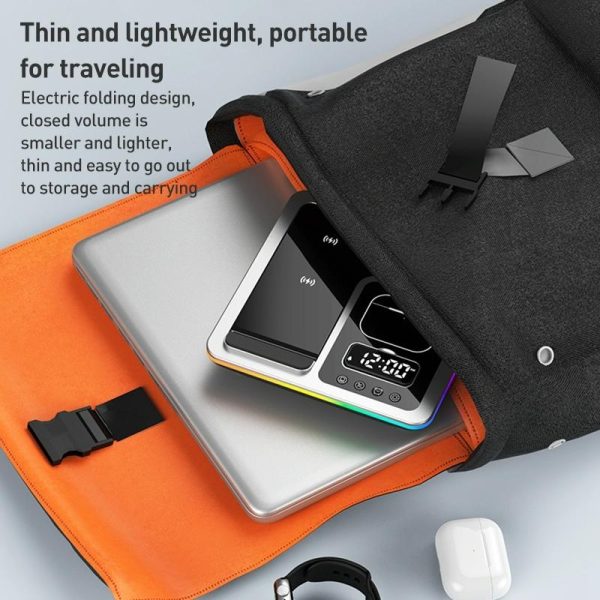 15W 5 In 1 Foldable Wireless Charger Stand - Silver - Image 11