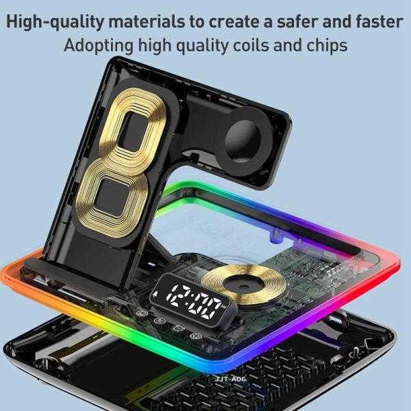 15W 5 In 1 Foldable Wireless Charger Stand - Silver - Image 14