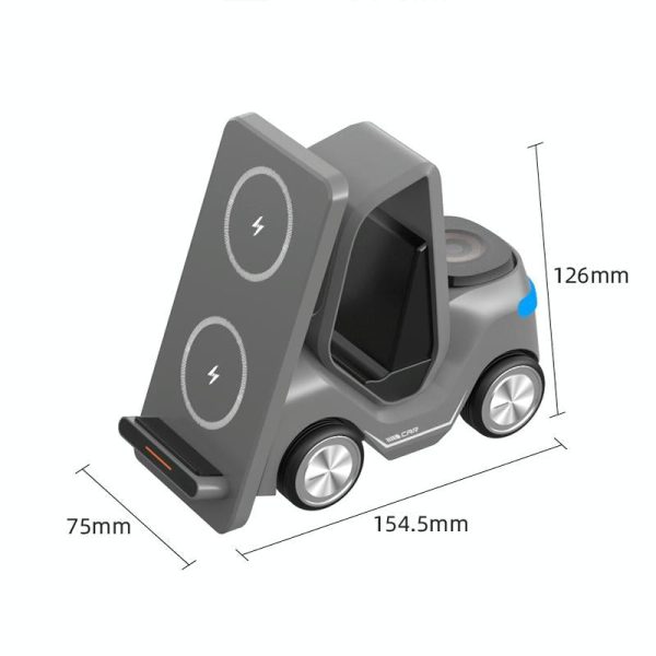 15W 3 In 1 Forklift Wireless Charger With Led Light - White - Image 3