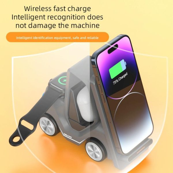 15W 3 In 1 Forklift Wireless Charger With Led Light - White - Image 11