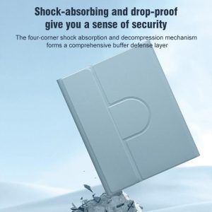 360 Degree Rotatable Bluetooth Keyboard Leather Case With Touchpad - Square Button - Light Purple - For Ipad 10.2 2021 / Air 2019 - Image 6