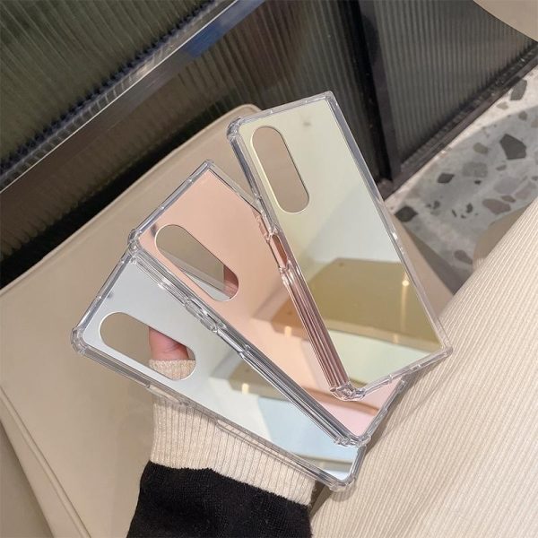 Reflective Noodle Case for Samsung Galaxy z Fold 4 - Reflective Finish - Rose Gold - Image 3